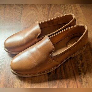 Rounded Leather Loafers - Bourbon